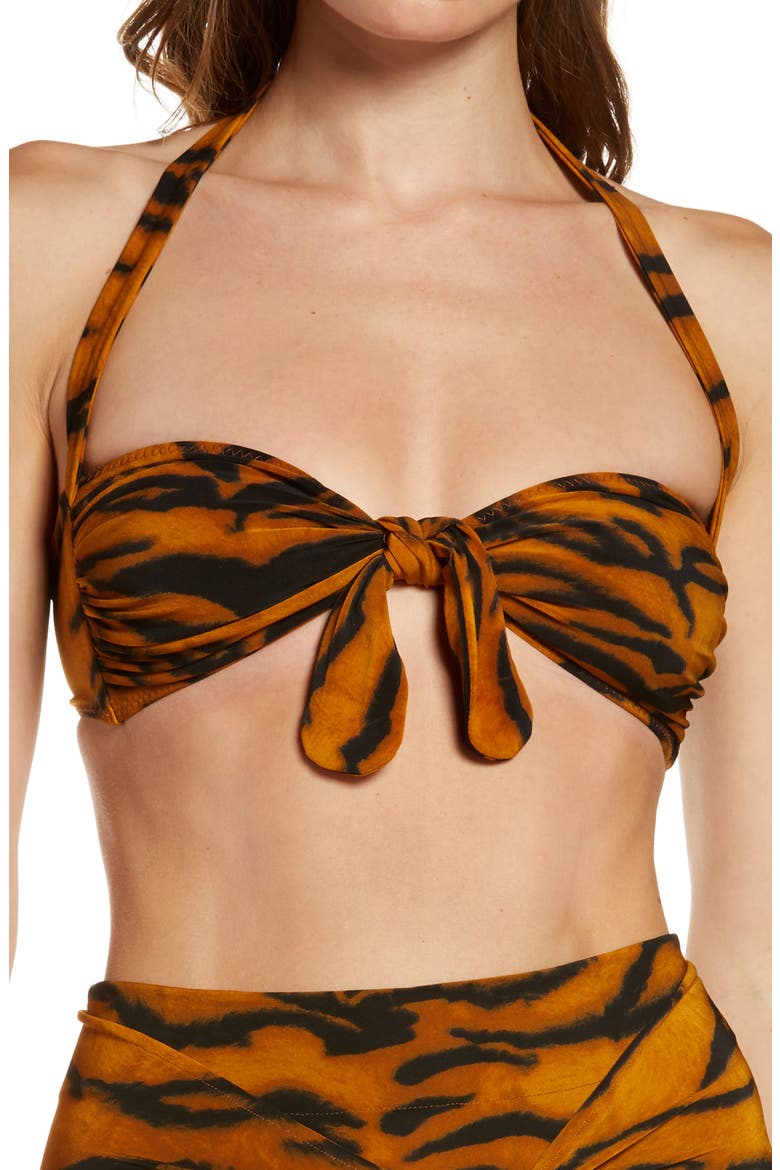 Tie Front Bikini Top, Main, color, TIGER