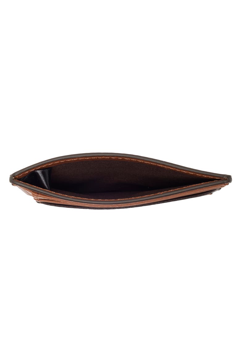 Como Pebbled Leather Slim Card Case, Alternate, color, BROWN/ TAN
