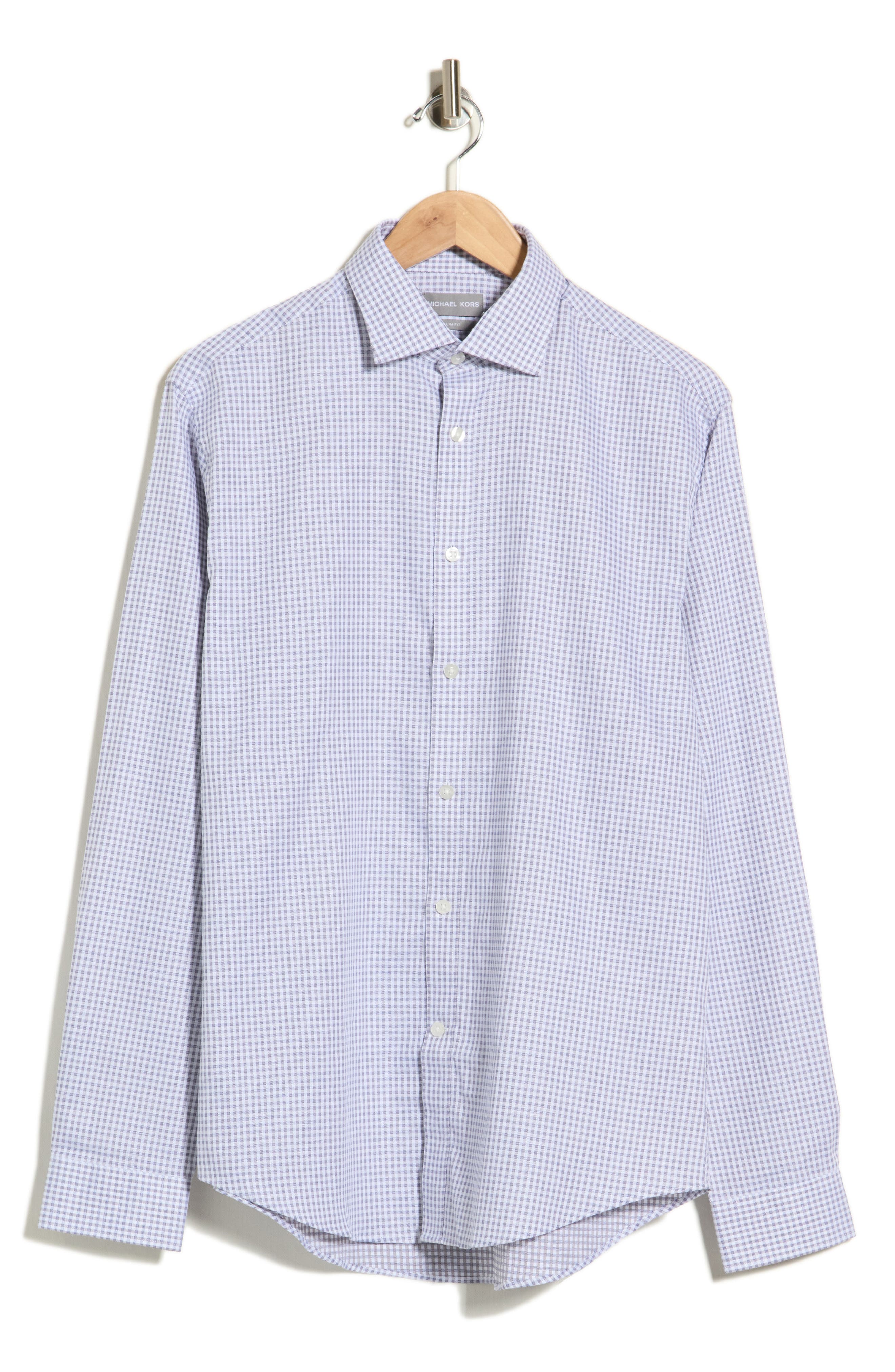 Slim Fit Gingham Cotton Dress Shirt