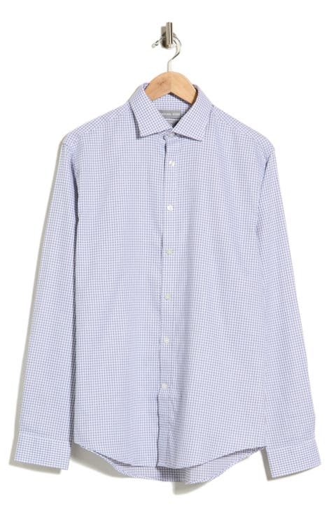 Slim Fit Gingham Cotton Dress Shirt
