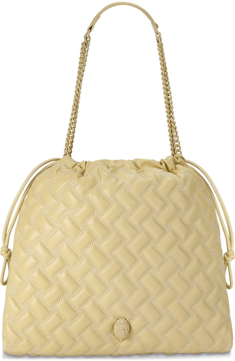 Kurt Geiger London Kensington Drawstring Quilted Leather Shoulder Bag, Main, color,