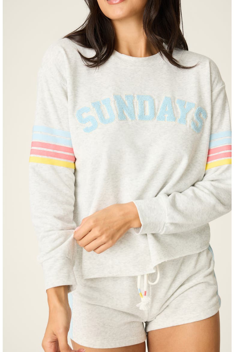 Sunday Funday Pajama Sweatshirt, Alternate, color, H CLOUD