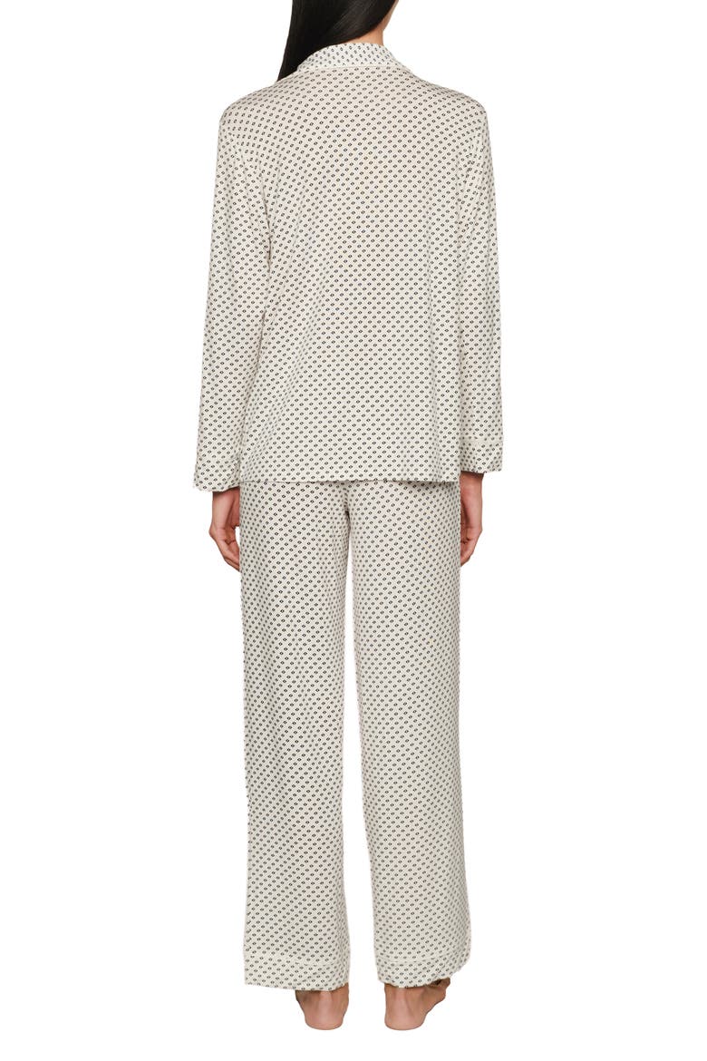 Gisele Printed Long Pajamas, Alternate, color, TIDE DOT IVORY/ IVORY