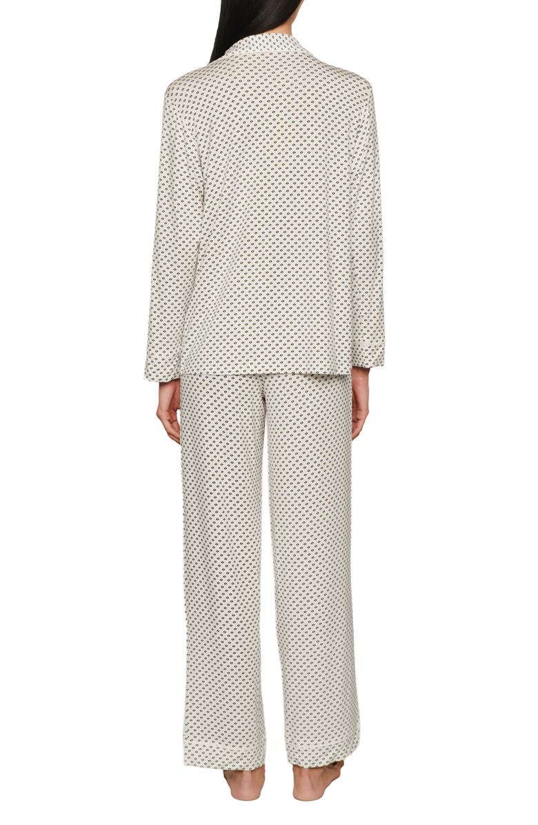 Eberjey Gisele Printed Long Pajamas, Alternate, color, Tide Dot Ivory/ Ivory