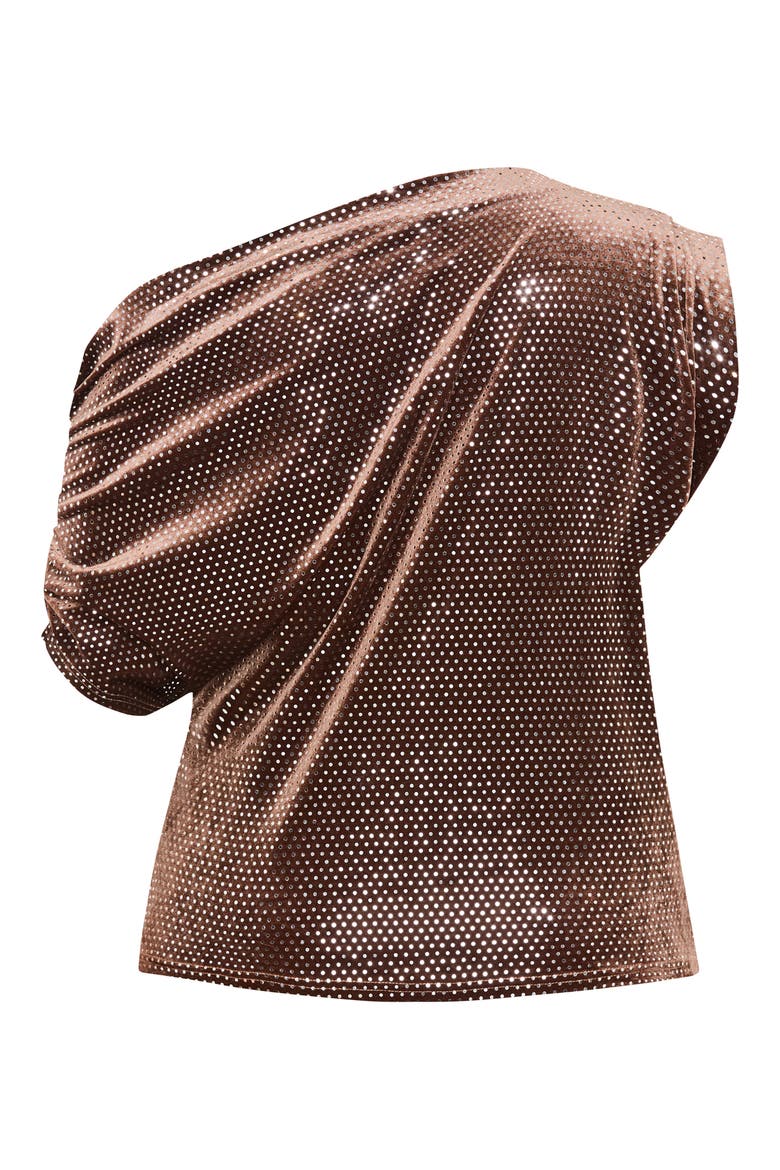 Shimmy One-Shoulder Top, Alternate, color, BRONZE