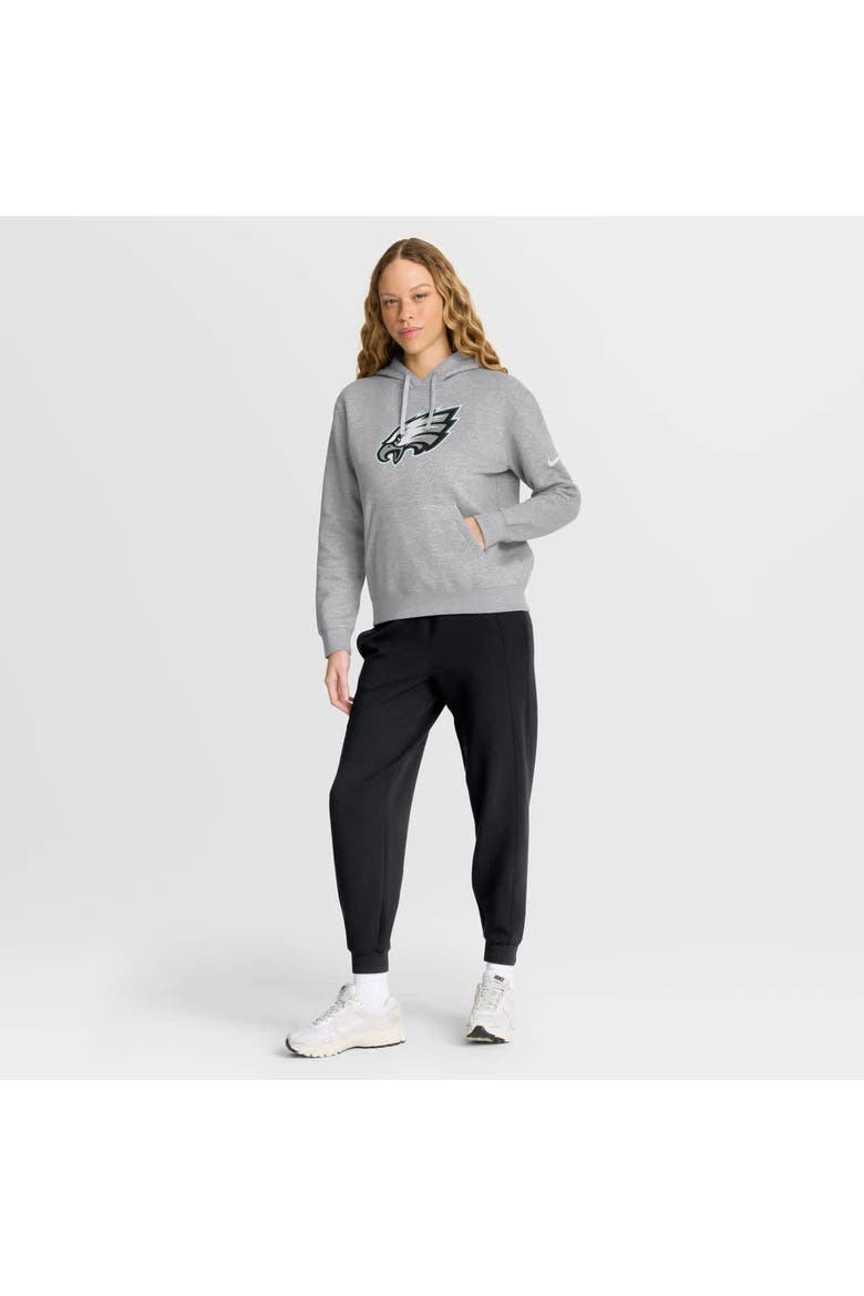 Women's Nike Heather Gray Philadelphia Eagles Club Fleece Pullover Hoodie, Alternate, color, Heather Gray