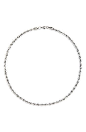 Nordstrom Rack Waterproof Twisted Rope Chain Necklace In Stainless