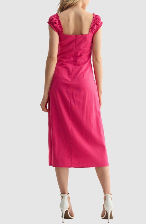 Lush Tied Bust Midi Dress In Pink