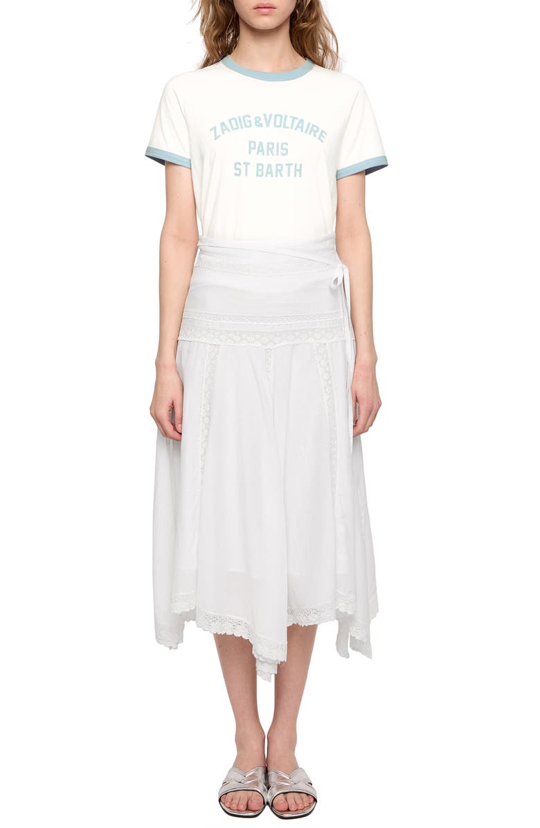 Zadig & Voltaire Jetro Lace Midi Skirt, Alternate, color, Judo