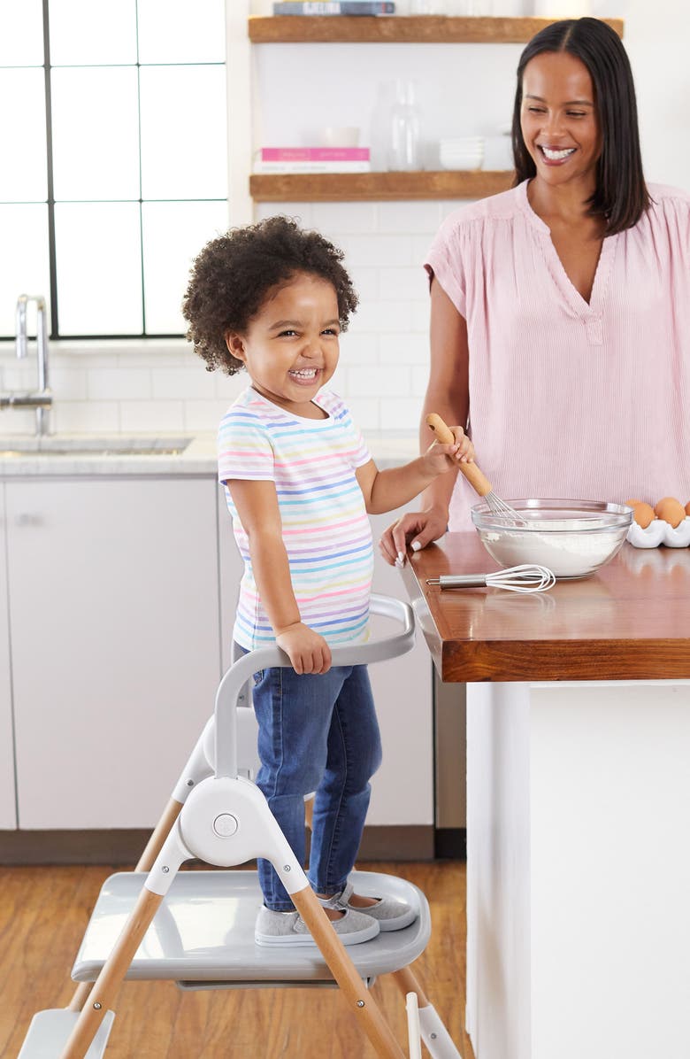 Skip Hop Sit-To-Step Highchair, Alternate, color, Grey/White