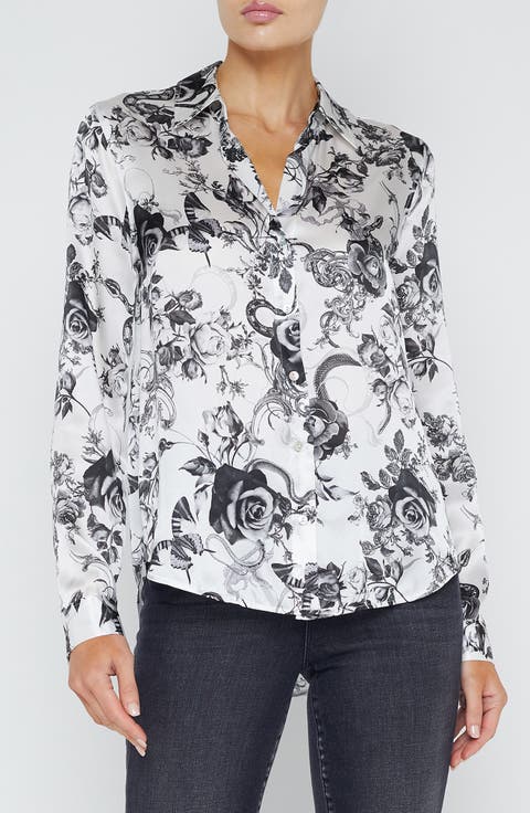 Tyler Floral Print Woven Silk Shirt