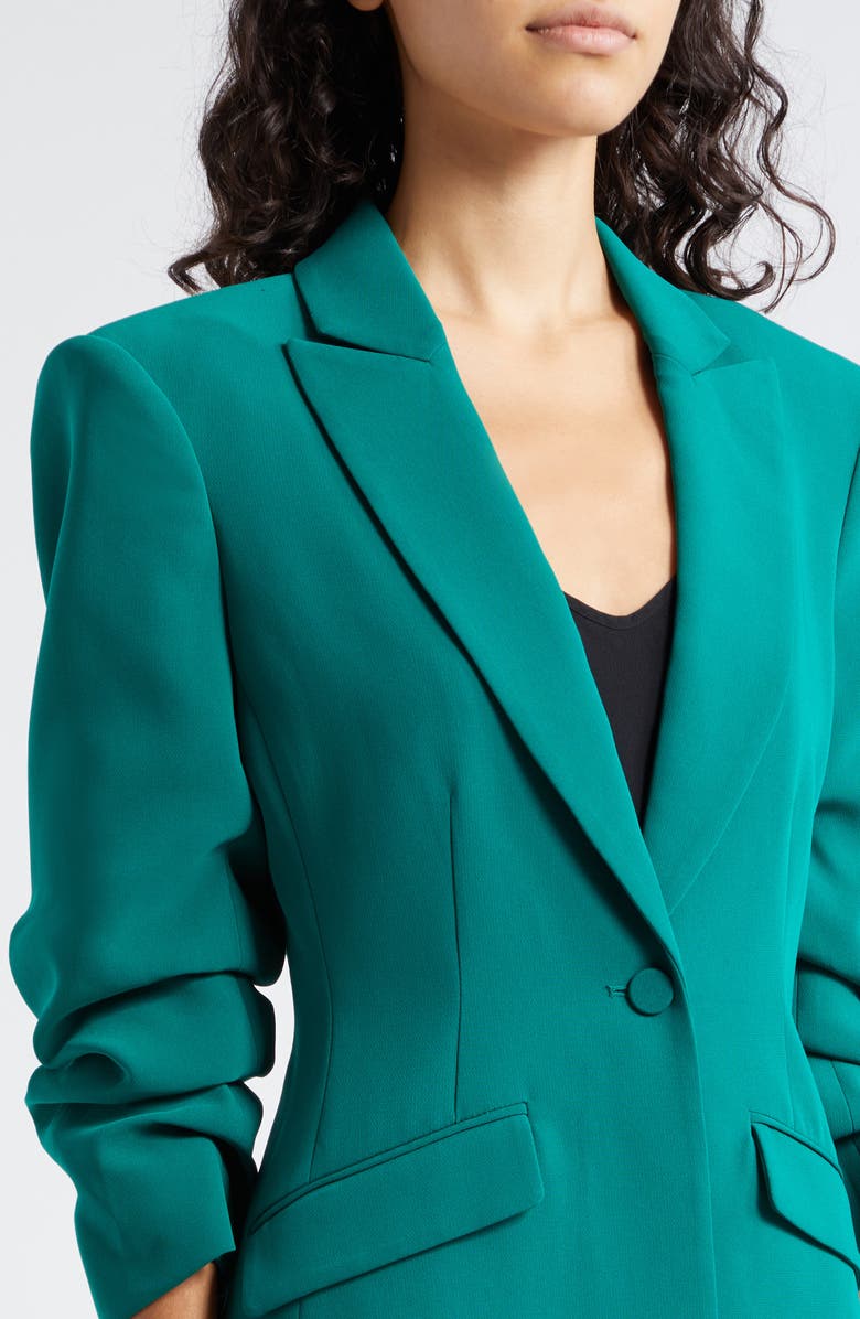 Cinq à Sept Cheyenne Ruched Sleeve Blazer, Alternate, color,