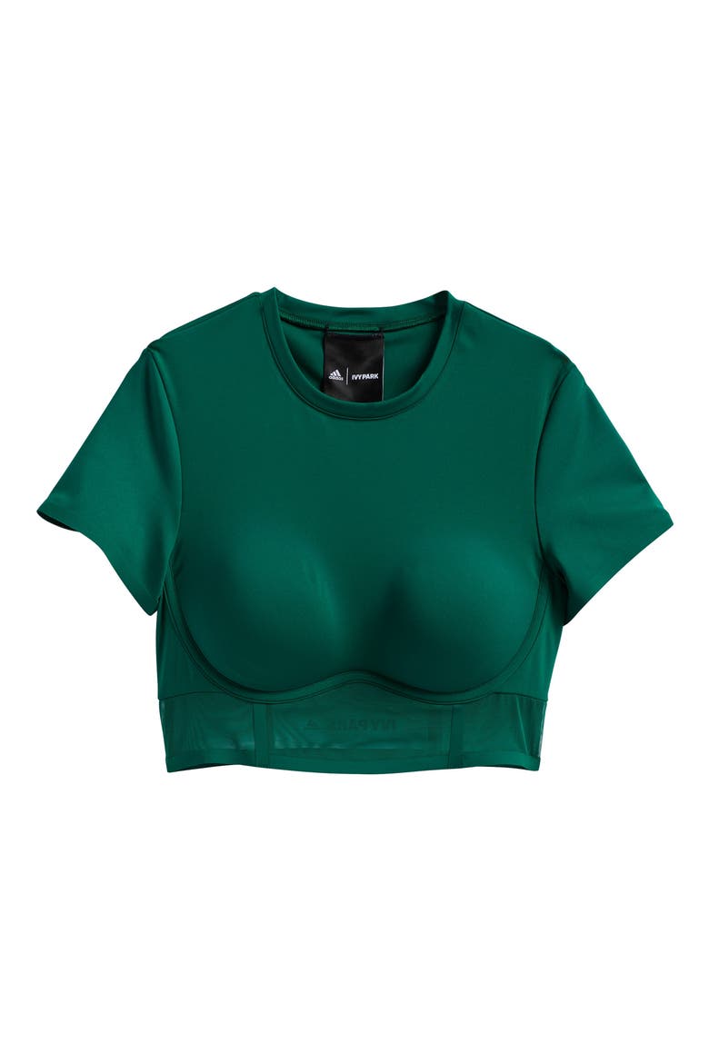 Corset Crop Top, Alternate, color, DARK GREEN