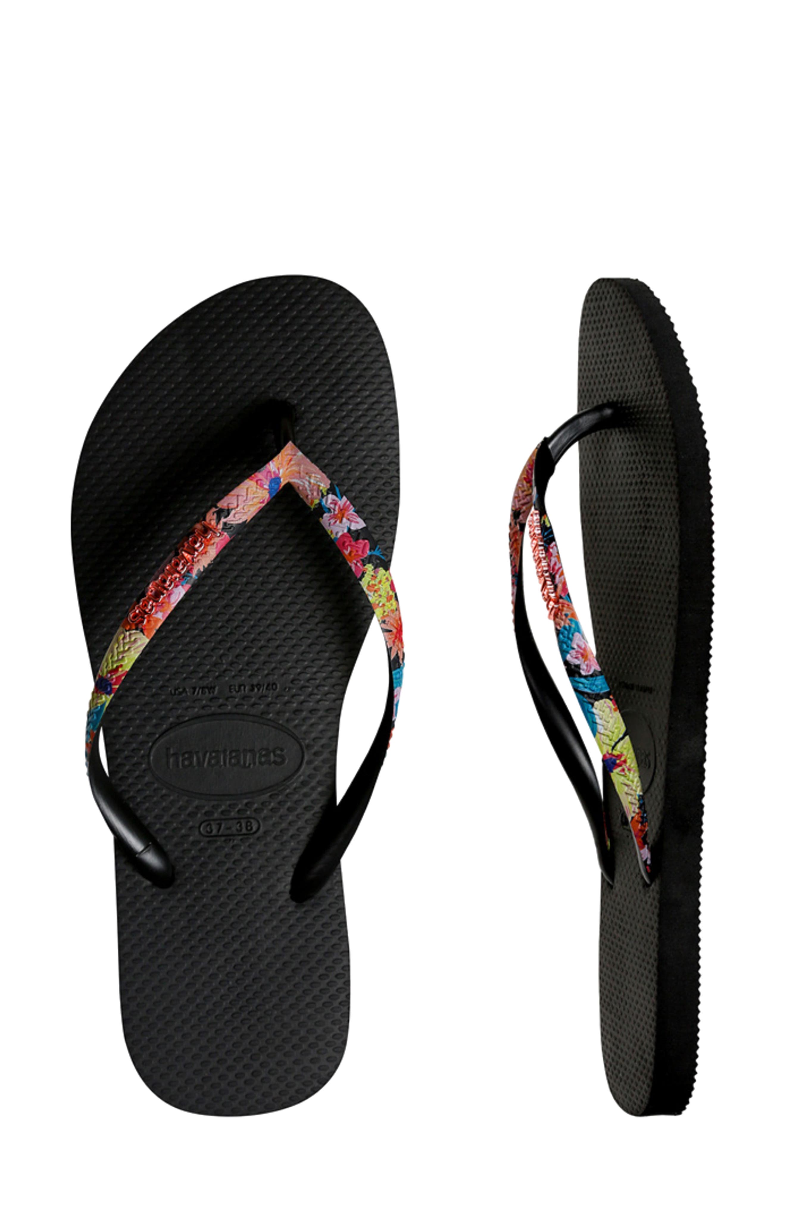 Havaianas Slim Tropical Strap Flip Flop, Alternate, color, 
