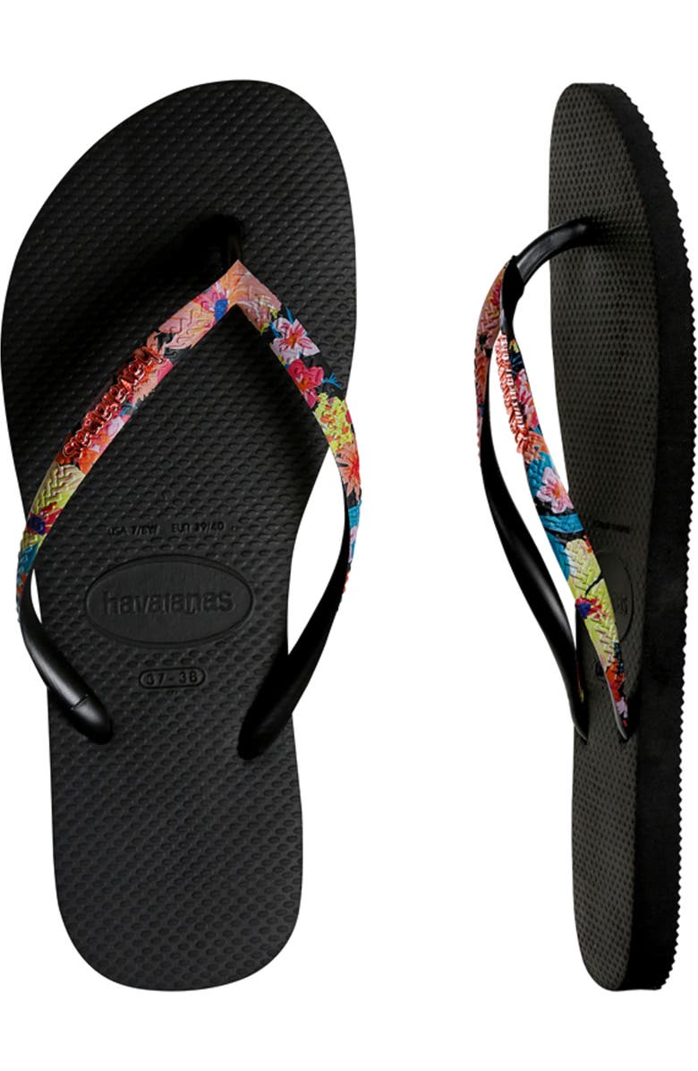 Havaianas Slim Tropical Strap Flip Flop, Alternate, color,