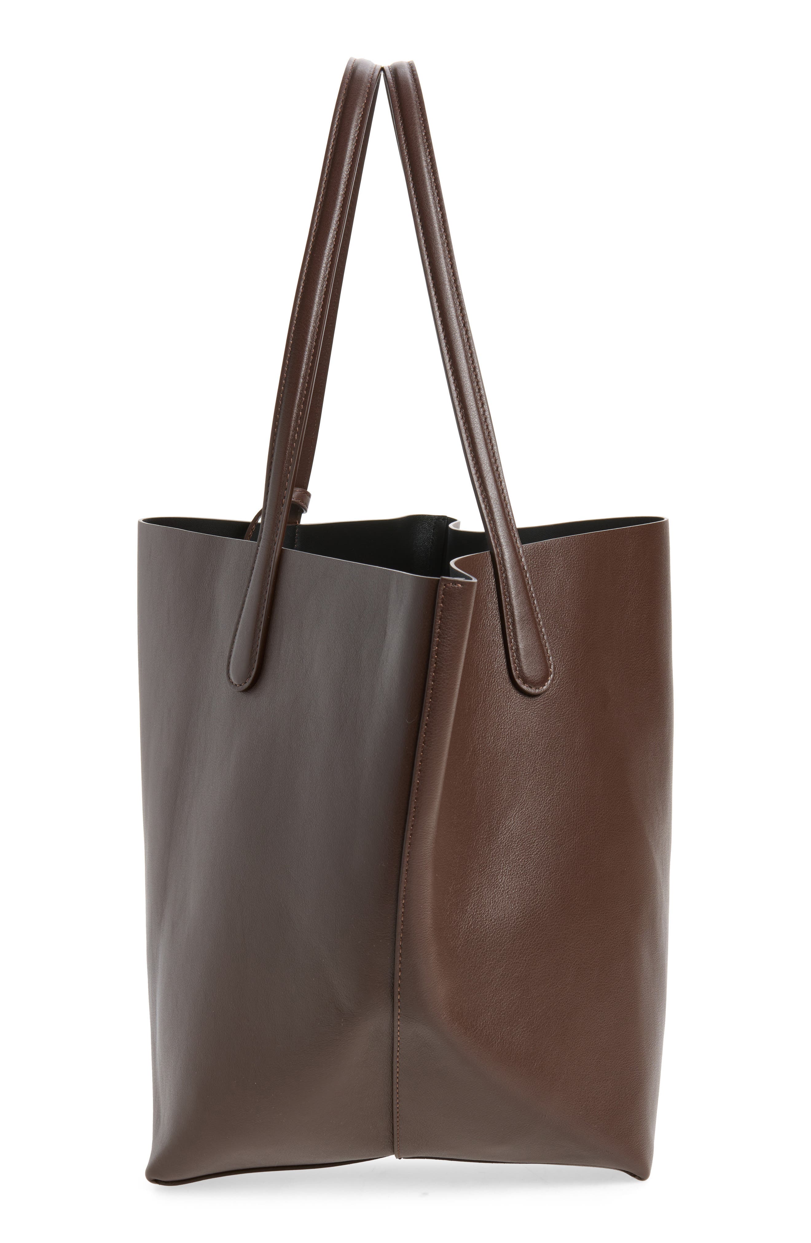 Everyday Soft Leather Tote, Alternate, color, CHOCOLATE/ BLACK