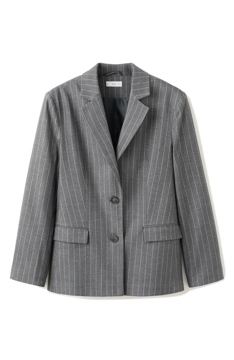 MANGO TEEN Stripe Suit Blazer, Alternate, color, Grey