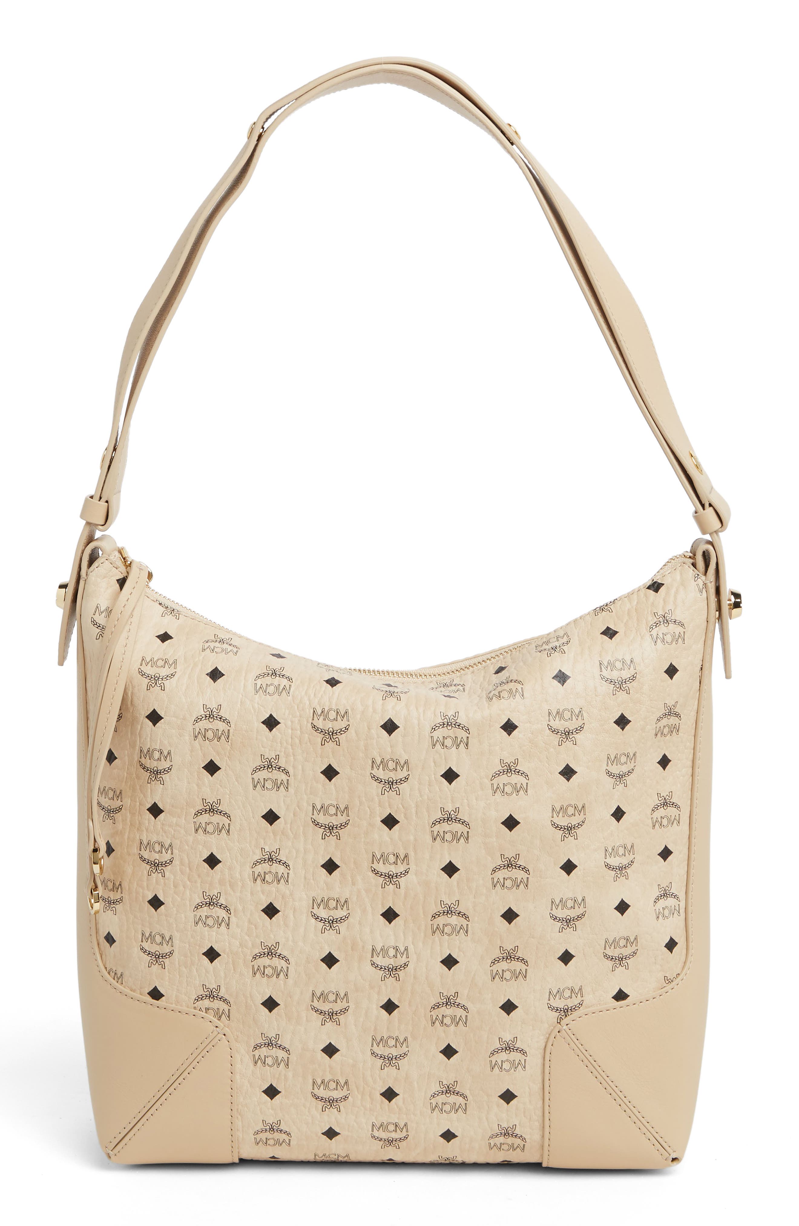 MCM Aren Visetos Medium Hobo Bag, Main, color, 