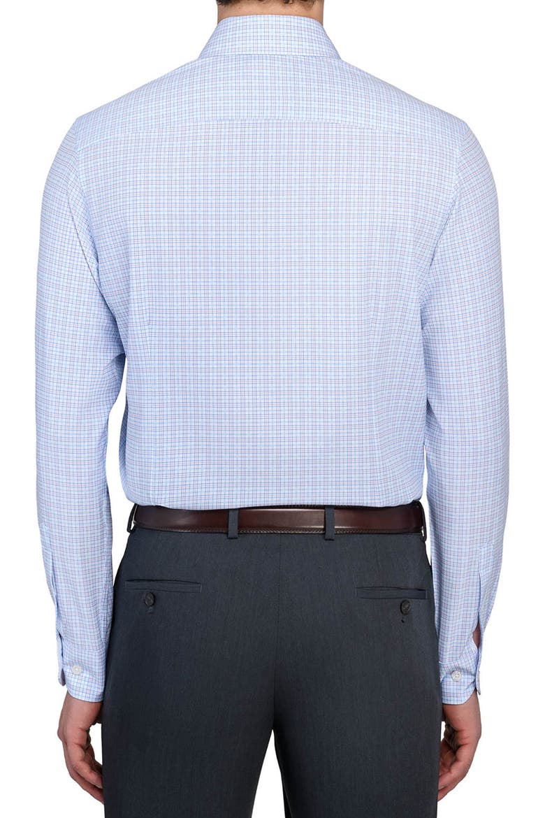 Slim Fit Microcheck Performance Dress Shirt, Alternate, color, WHITE/ BLUE