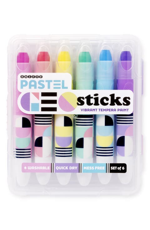 Geo Sticks 6-Pack Pastel Tempera Paint Sticks