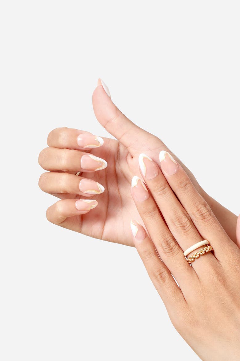 Simple But Make It A Statement Short Almond Press on Nails, Alternate, color, Beige