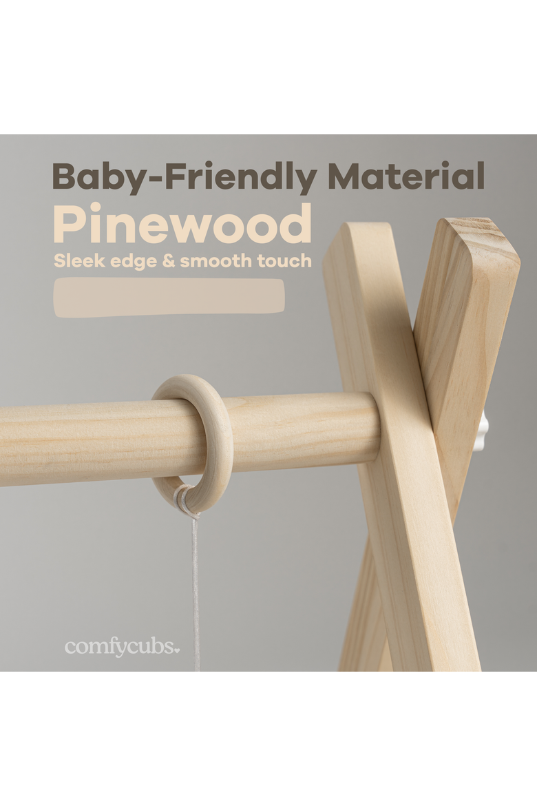 Wooden Baby Play Gym Set, Alternate, color, Natural Wood