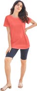 Roaman's Plus Size Cotton Ultimate Crewneck Tee