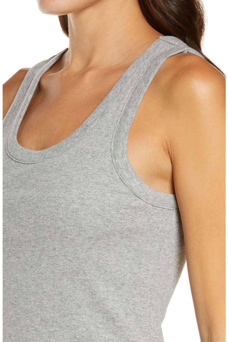 Ribbed Shelf Bra Tank, Alternate, color, GREY