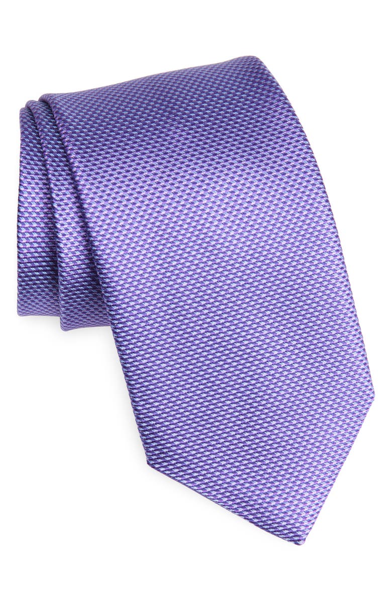 David Donahue Silk Jacquard Tie, Main, color, Purple