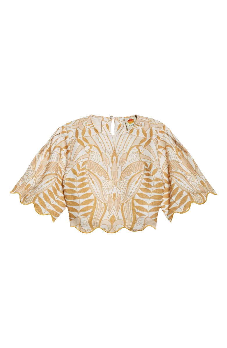 FARM Rio Lace Nature Linen Top, Alternate, color,