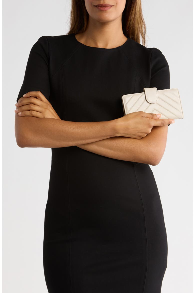 Quilted Slim Wallet, Alternate, color, BONE