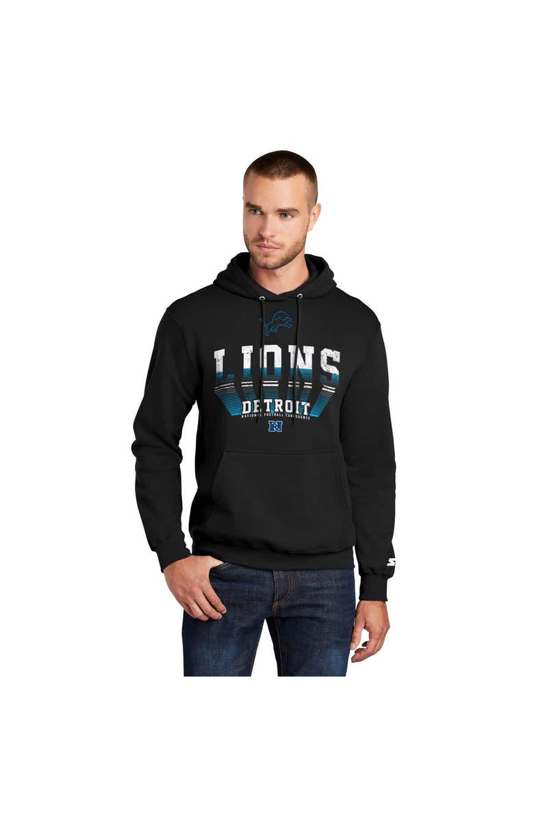 STARTER Men's Starter  Black Detroit Lions Retro Pullover Hoodie, Main, color, Black