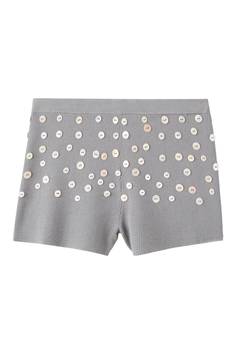 Decorative Button Knit Shorts, Main, color, MEDIUM HEATHER GREY