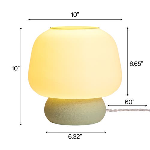 Jonathan Y Portobello Modern Classic Plant-based Led 3d Printed Mushroom Table Lamp, Dimmable In Pastel Mint