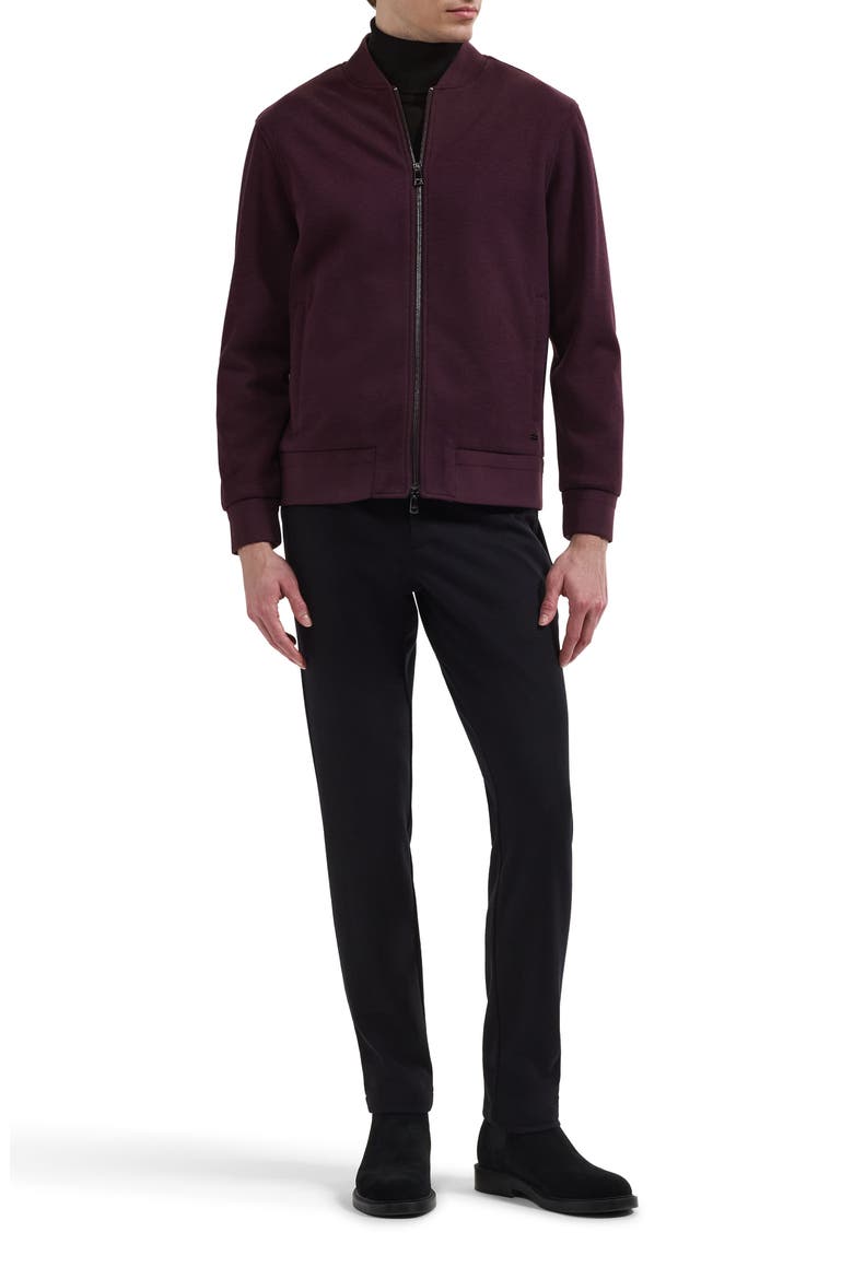 Full Zip Knit Bomber Jacket, Alternate, color, BURGUNDY