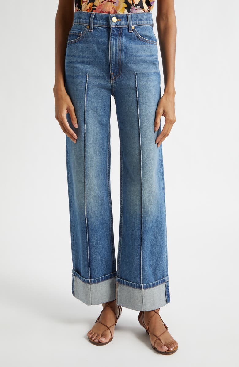 Ulla Johnson Genevieve Pintuck Jeans, Main, color, Danube