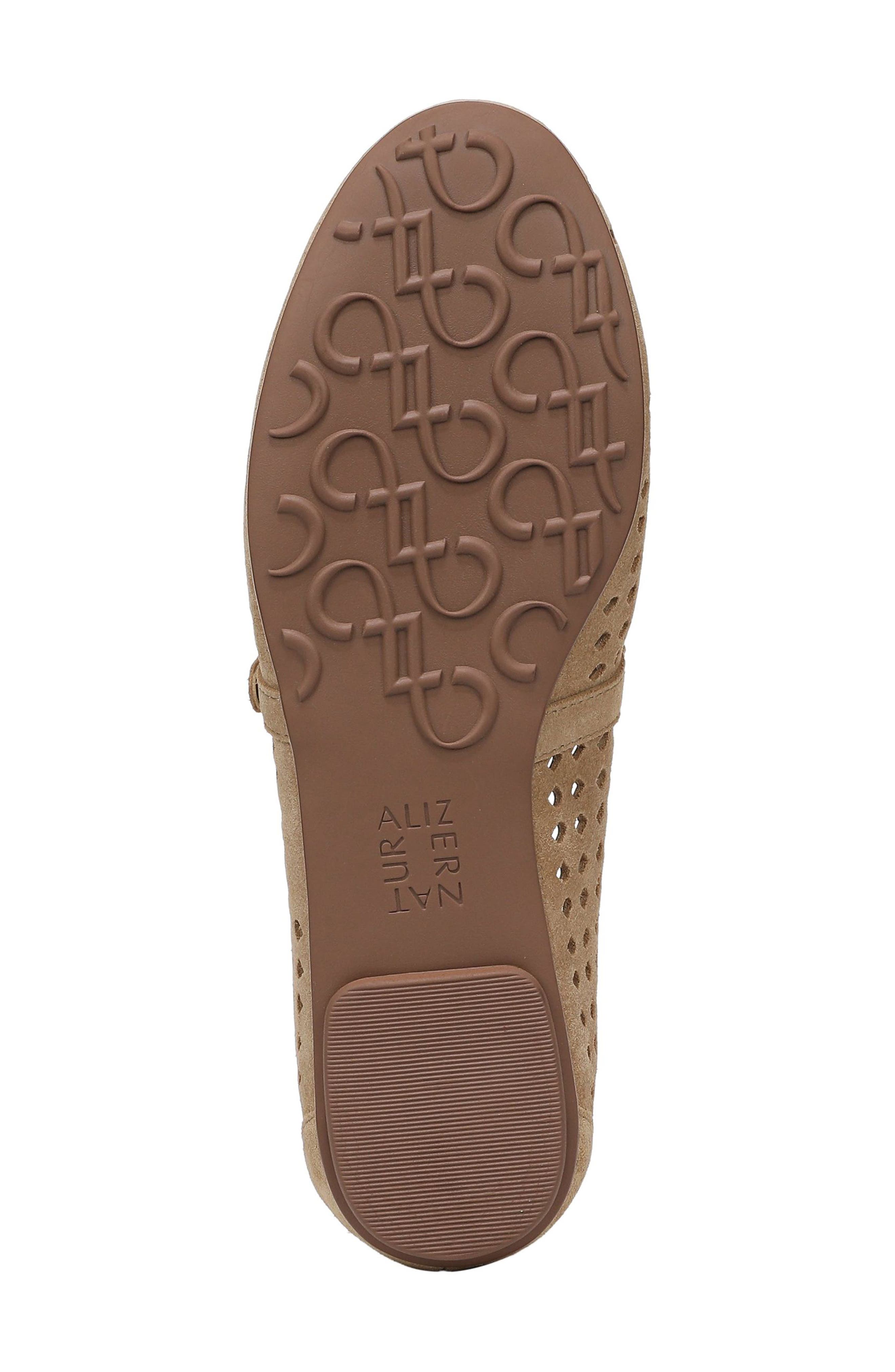 Naturalizer Aria Perforated Flat, Alternate, color, Dune Dust Tan