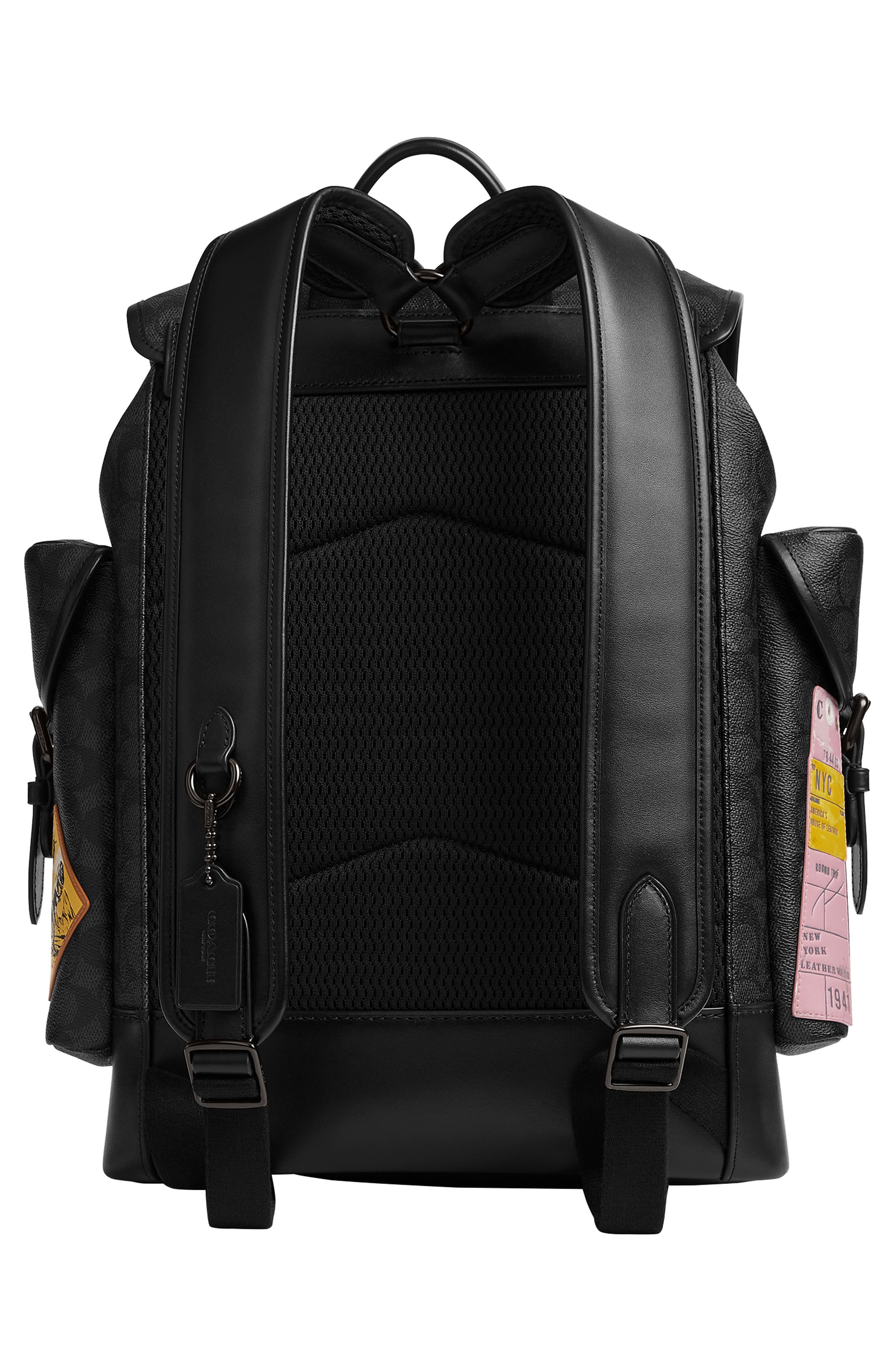 COACH Hitch Patch Embellished Signature Coated Canvas Backpack, Alternate, color, 