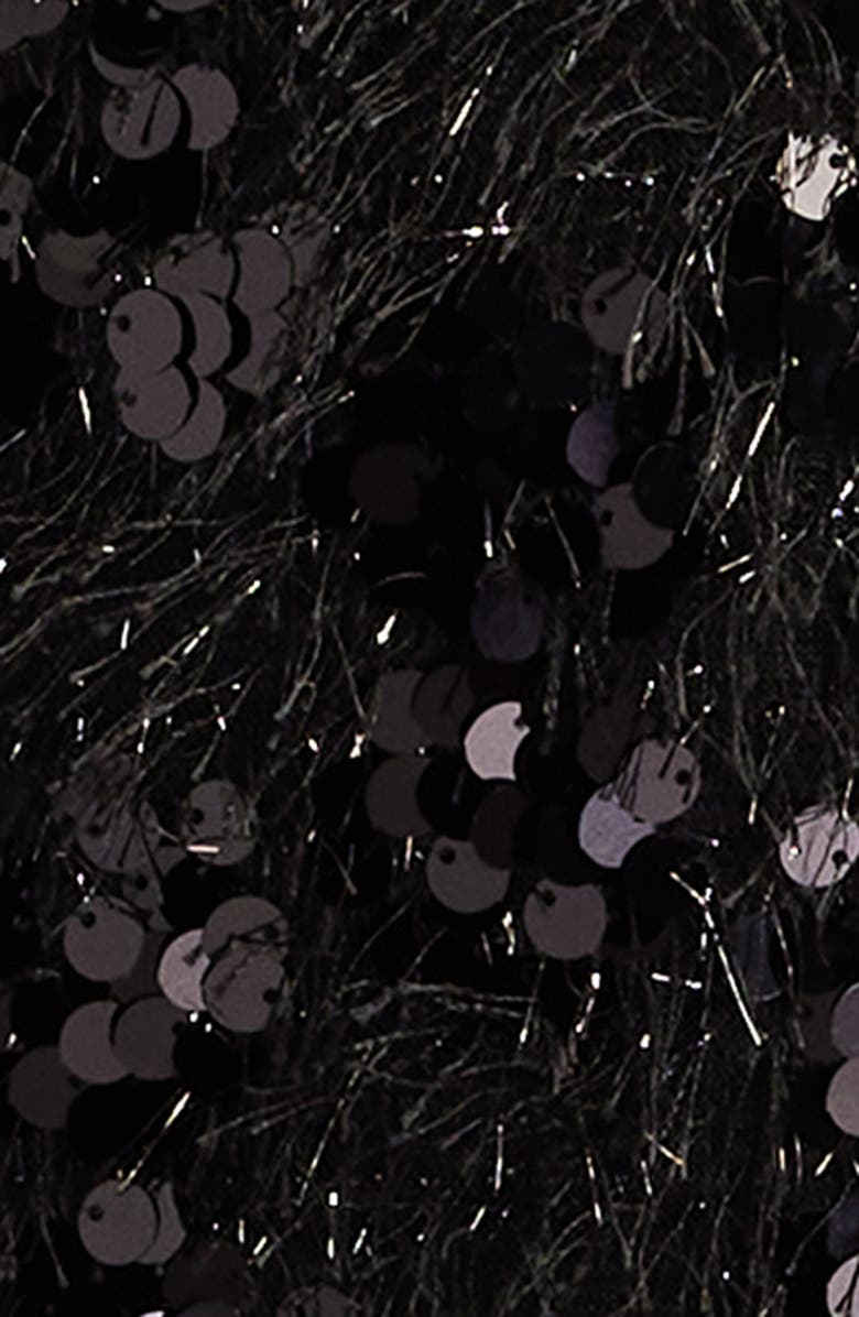 SHO by Tadashi Shoji Sequin & Metallic Fringe Long Sleeve Cocktail Minidress, Alternate, color, 