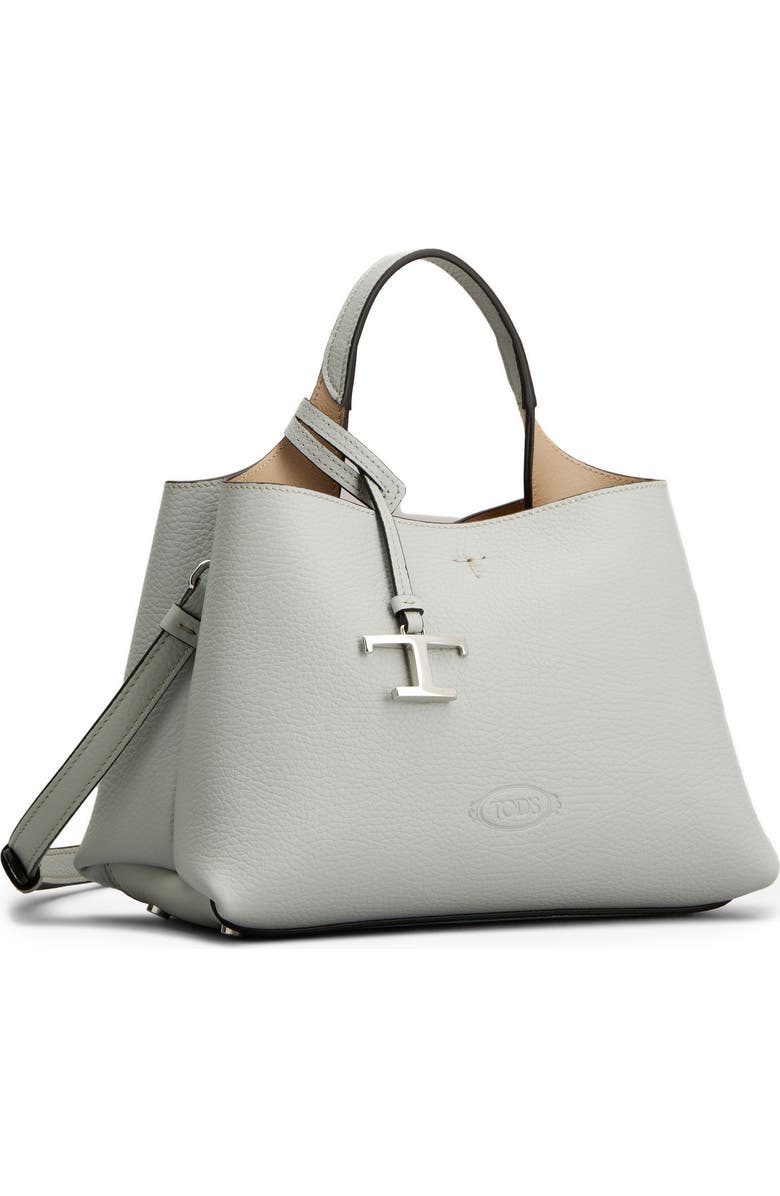 Tod's Micro Leather Top Handle Bag, Alternate, color, Grey Natural