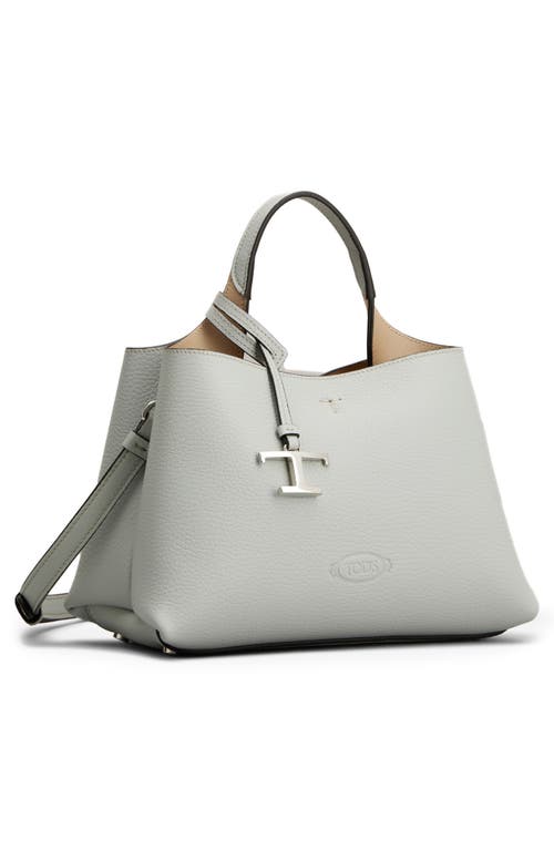 Tod's Micro Leather Top Handle Bag In Grey Natural