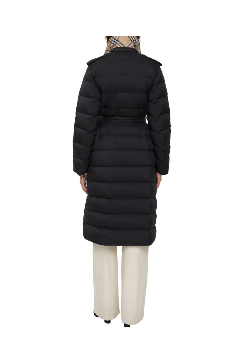 Long Nylon Hooded Puffer Coat, Alternate, color, Black