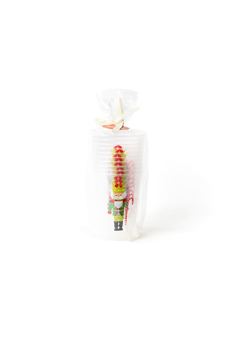 Mr. Nutcracker Frosted Cups Set of 10, Alternate, color, Green