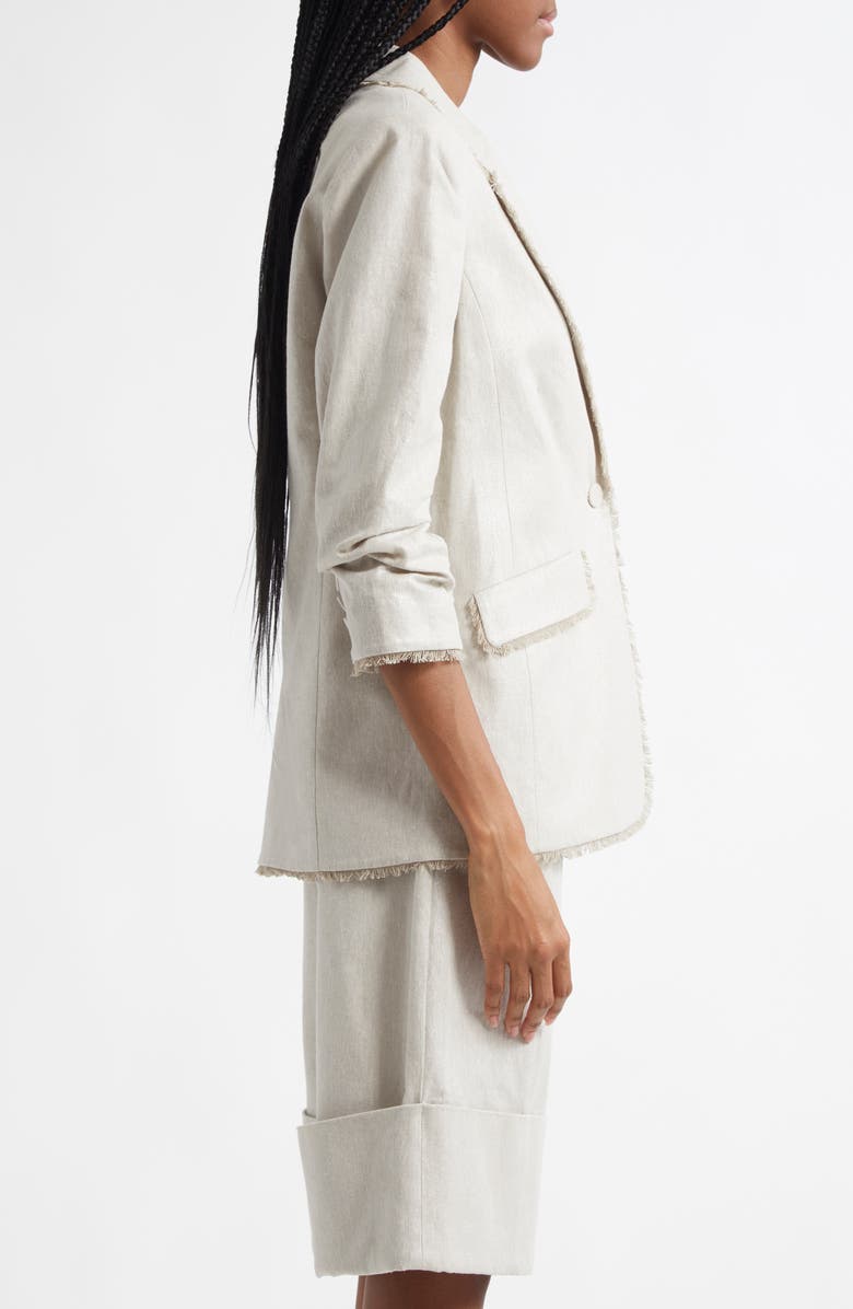Cinq à Sept Kylie Metallic Linen & Cotton Blazer, Alternate, color,