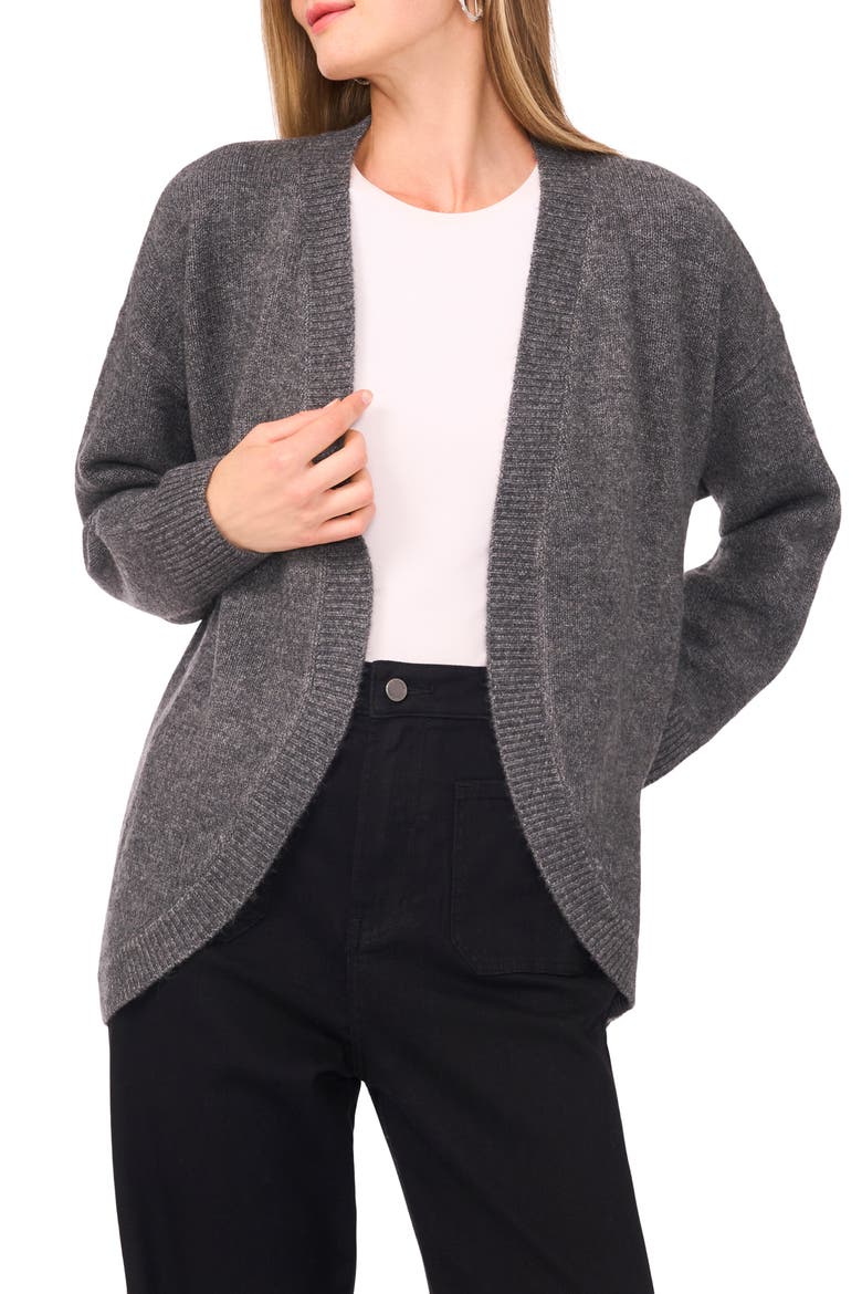 Open Front Cardigan, Main, color, MEDIUM HEATHER GREY