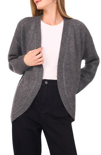 Vince Camuto Open Front Cardigan In Gray