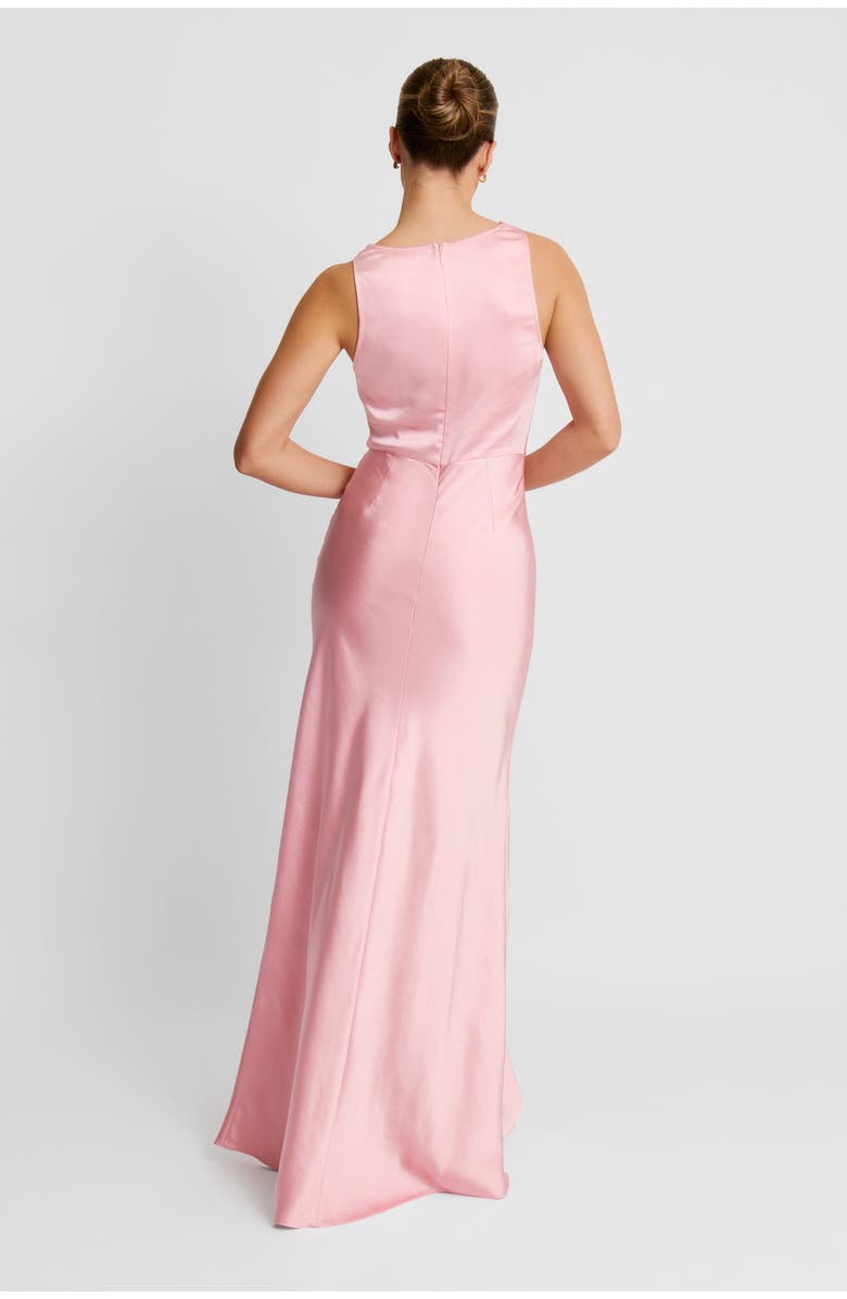 Six Stories Cowl Front Satin Bridesmaid Dress, Alternate, color, Rose Pink