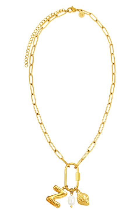 Carabiner Initial Necklace
