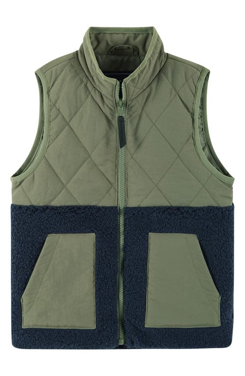 Andy & Evan Kids' Mixed Media Vest In Green