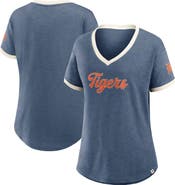 FANATICS Women's Fanatics Navy Detroit Tigers Relaxed Fit Vintage Play​ Slub V-Neck Fashion Top